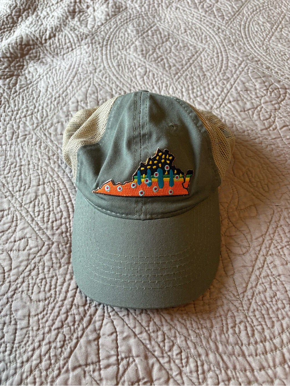 Virginia state trout fishing Mesh Baseball Hat